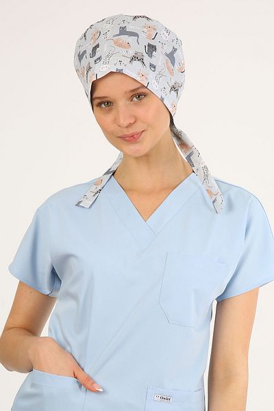 Owlet Medikal Kitten Patterned Surgical Hijab Cap