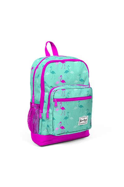 Coral High Set de genți din 3 piese cu model flamingo roz-apă verde pentru copii