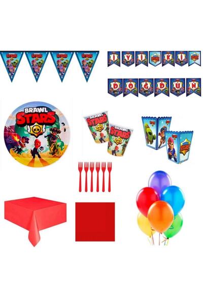 BRAWL STARS 8 Kişilik Doğum Günü Parti Seti Izmir Party Store