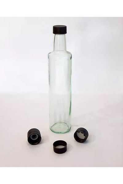 Paşabahçe 500 Cc Transparent Dorica Bottle with Lid - 15 Pieces - 500 ml Oil and Vinegar Bottle