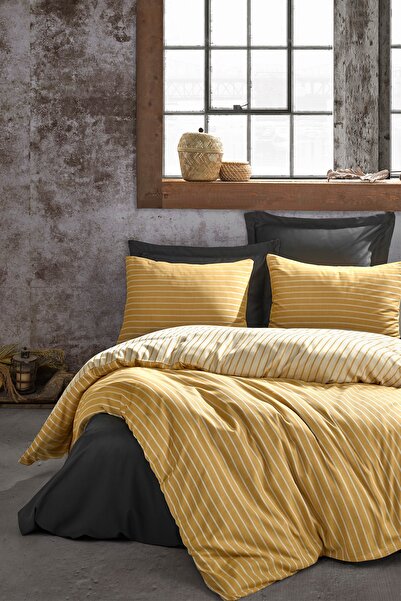 Cotton Box Σετ Παπλωματοθήκης Διπλού Μεγέθους από Κίτρινο Μπαμπού