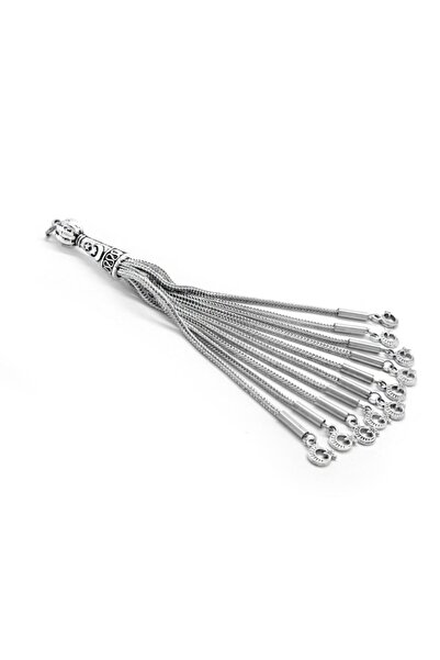 EbruHome شرابة معدنية فضية خالية من التشويه بتصميم Ayyıldız - مجموعة رجالية م...