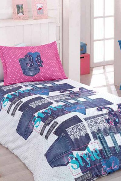 Özdilek Set cuvertură de pilota unică Girl Denim