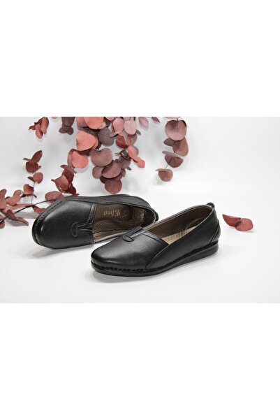 MARY JANE Maryjane Hakikideri Düz Taban Poliüretan Hafif Taban Siyah Günlük Rahat Ayakkabı