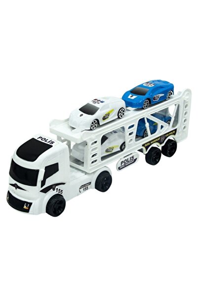DZC KUZENLER AVM Kartoy Polis Taşıyıcı Vakumlu Tır Oyuncak Araba 40 cm