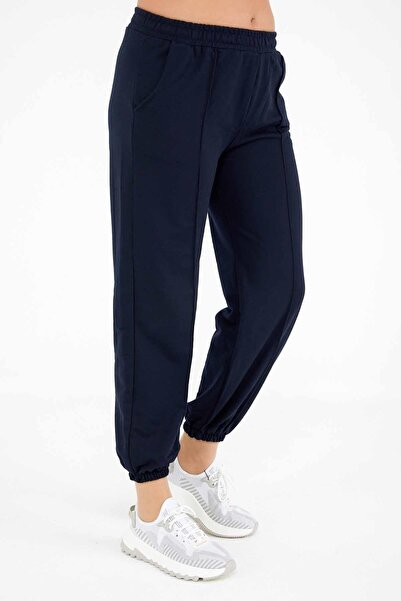 ESCBUTİK Γυναικείο Φούτερ με Λεπτομέρεια σε Σκούρο Μπλε Σχέδιο