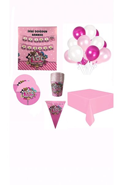 mavi balon parti evi Σετ γενεθλίων Lol Doll