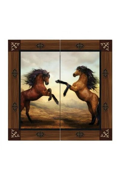 Star Oyun Brown Figured Horse Backgammon