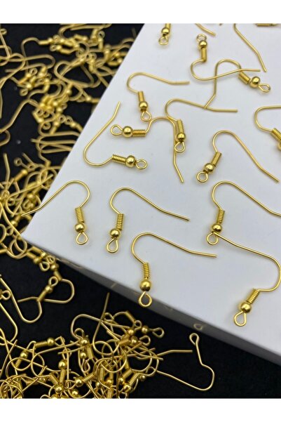 Hedef Bijuteri 50 قطعة ذهبية اللون - خطافات حلق ذهبية اللون، مشابك حلق خطافية...