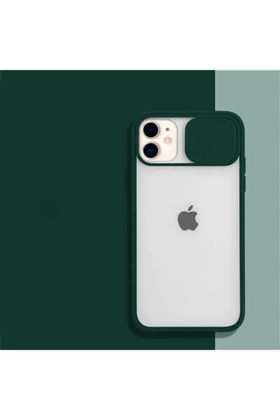 Molly Iphone 12 Mini Uyumlu Koyu Yeşil Slayt Sürgülü Kamera Lens Korumalı Sil...
