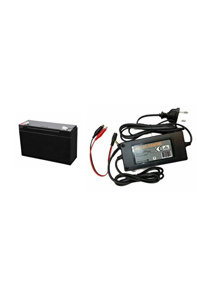 ATAELEKTRONİK 6v 12ah 20hr 6 Volt 12 Amper Akü + 6 Volt Şarj Cihazı Şarz Adap...