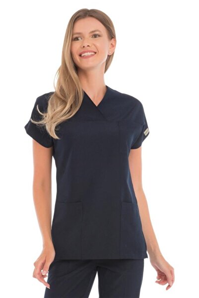 VEHBİ Women Doctor Nurse Uniform Scrubs Lycra Stretchy Fabric Hospital Duty S...