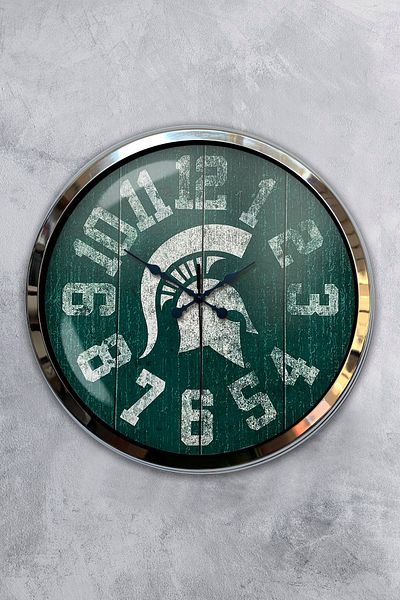 Kasva Concept Gift Decorative 40 cm Chrome Metal Byzantine Wall Clock