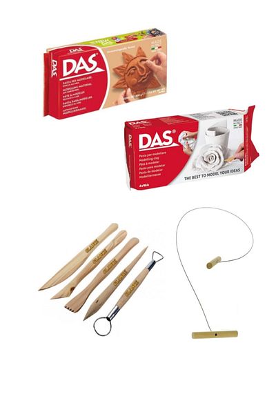GLANCE Das White+ Coffee (terracotta) 500 Gr Clay Starter Set