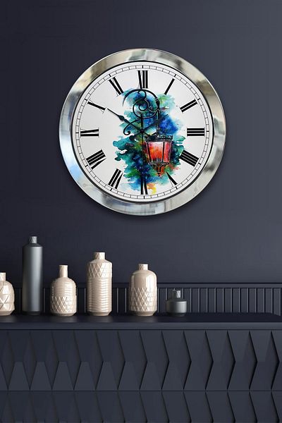 Kasva Concept Gift 36 cm Chrome Metal Mosaic Wall Clock