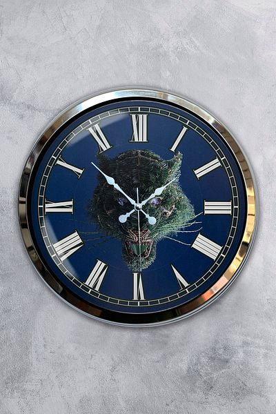 Kasva Concept 40 cm Chrome Metal Wild Nature Wall Clock