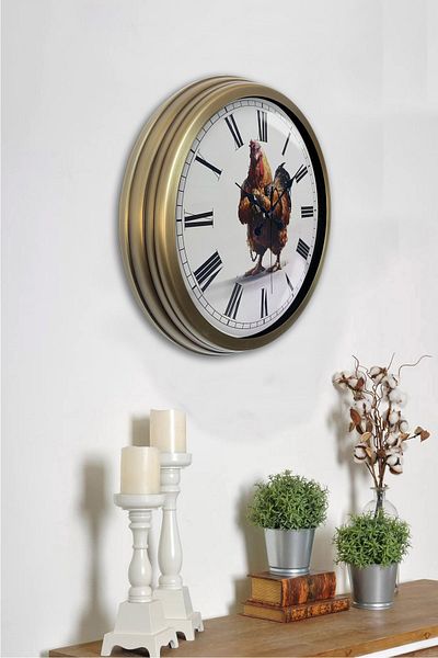 Kasva Concept Cadou 40 Cm Ceas de Perete Metal Tumbled Roșu Numerele Romane