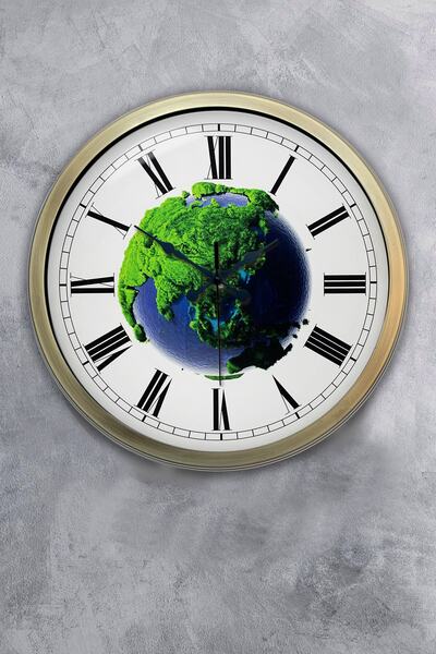 Dream Gift هدية ساعة حائط معدنية طبيعية مقاس 40 سم