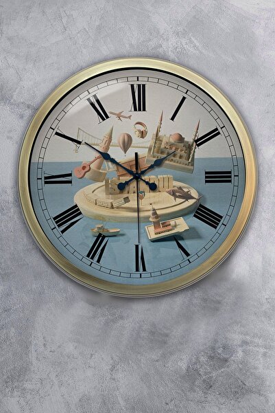 Dream Gift Δώρο 40 εκ. Αντίκα Μεταλλικό Ρολόι Τοίχου Istanbul