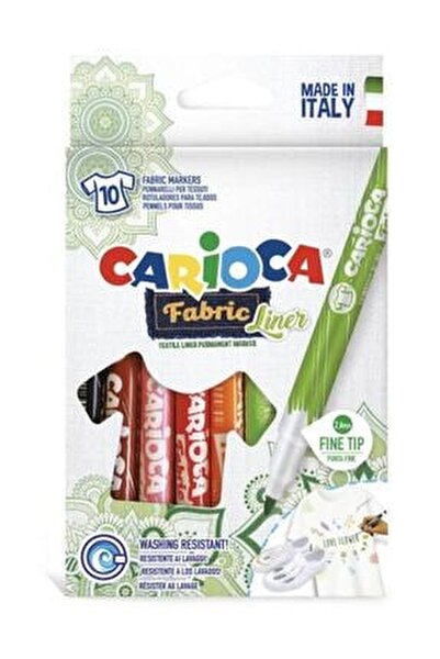 Carioca Fabric Liner Keceli Kumas Boyama Kalemi 10 Renk Fine Fiyati Yorumlari Trendyol