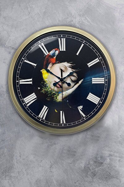 Dream Gift ساعة حائط حائط معدنية مهداة 40 سم مغطاة بالذهب والفضة