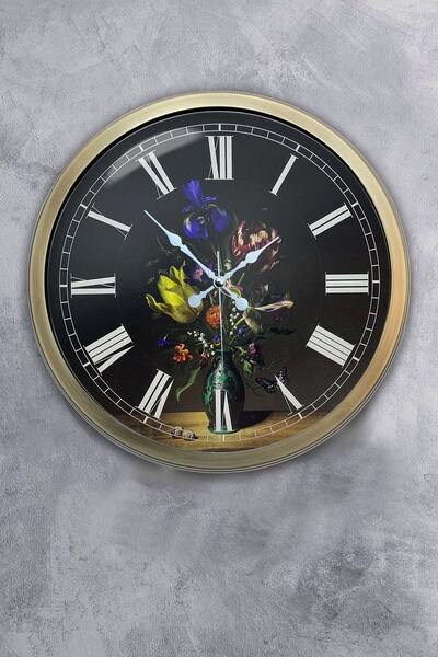 Dream Gift ساعة حائط على شكل زهرة معدنية عتيقة مقاس 40 سم