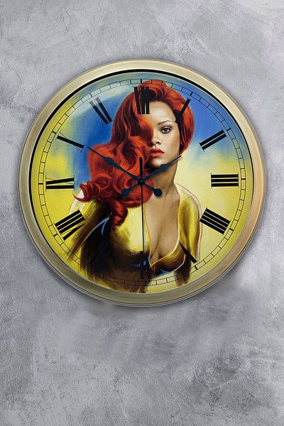 Kasva Concept Gift 36 cm Antique Metal Rihanna Wall Clock
