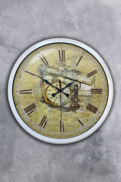Kasva Concept Δώρο Ρολόι τοίχου 40 εκ. Λευκό Μεταλλικό Time