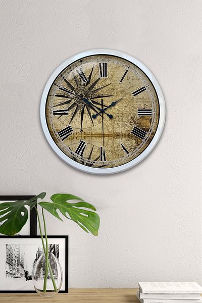 Kasva Concept Cadou 40 Cm Ceas de Perete Harte Metal Alb