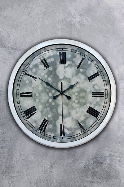 Kasva Concept Gift 40 cm White Metal Decorative Wall Clock