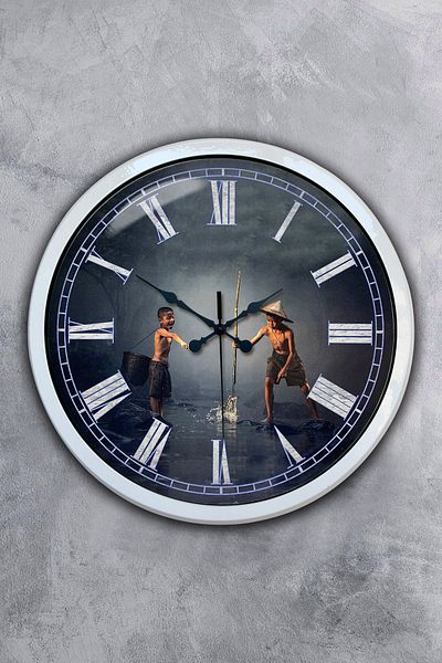 Kasva Concept 40 cm White Metal Children's Themed Wall Clock