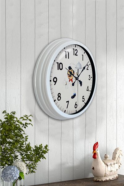 Kasva Concept 40 cm White Metal Cook Kitchen Wall Clock