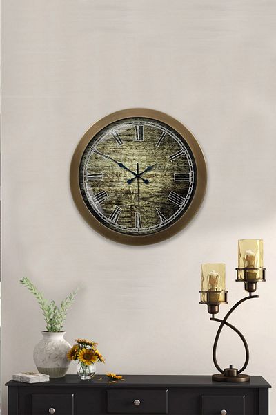 Kasva Concept Gift 36 cm Antique Metal Antique Roman Wall Clock