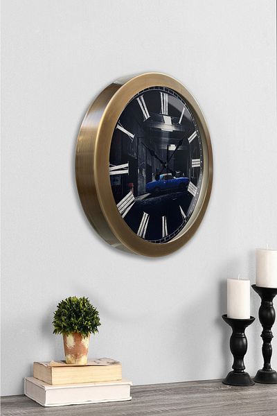 Kasva Concept 36 cm Tumbled Metal Car Wall Clock