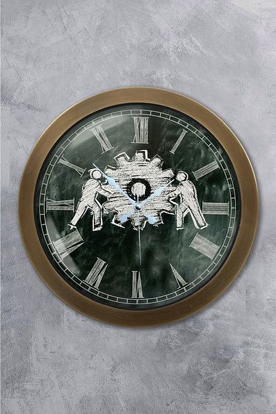 Kasva Concept Δώρο Αντίκα Μεταλλικό Ρολόι Τοίχου 36 εκ