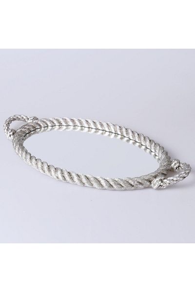 Selim Rope Mirrored Tray Silver