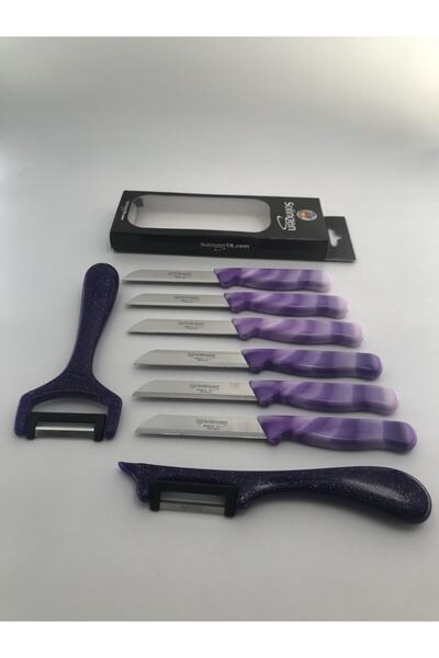 Solingen Orijinal Klever Mermer 8'li Set 1 Yansoy ve 1 Sapan Soyacak Mor