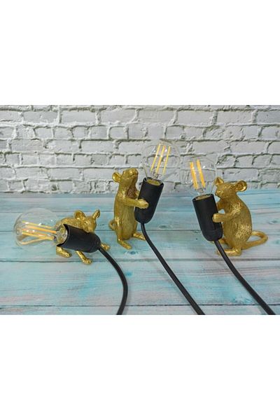 CajuArt Thief Mouse Triple Figurine Modern Table Lamp Home Office Decor Led Lamp