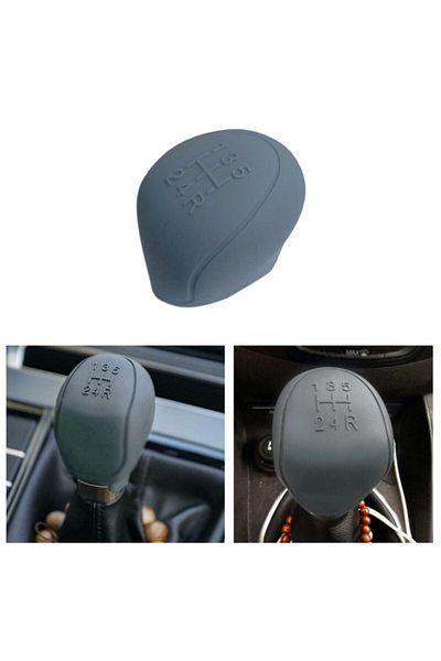 C9 Universal Gray Silicone Manual Gear Shift Knob Cover