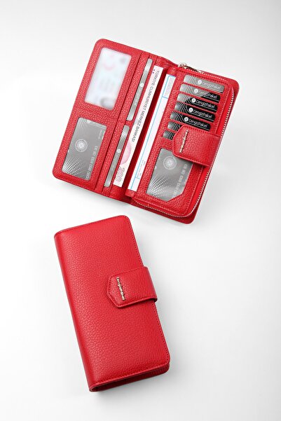 CENGİZ PAKEL Hakiki Deri Kırmızı Cüzdan