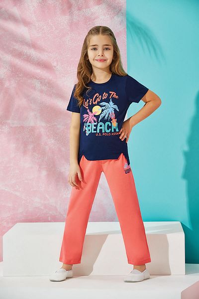 U.S. Polo Assn. Set pijamale pentru fete Polo bleumarin - 6255