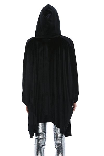 Quincey Women's Black Velvet Poncho HK2519