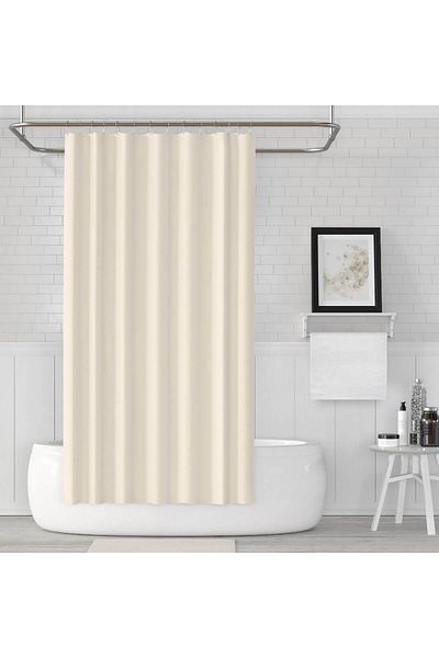 Zethome Κουρτίνα μπάνιου 0010 Cream Διπλό Φύλλο 2x120x200 Κουρτίνα καμπίνας ντους