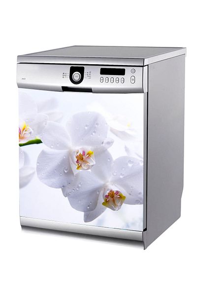 Tilki Dünyası White Flowers Dishwasher Sticker BLSK0023
