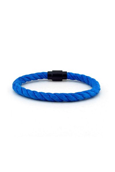 Solfera Men's Blue Rope Black Magnet Bracelet BT224