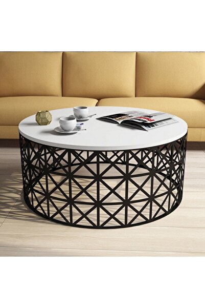 Variant Mobilya Selin Metal Ferforje Orta Sehpa - Beyaz