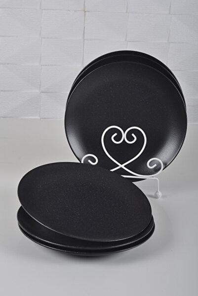 Keramika 6 Adet 27 Cm Alfa Mat Siyah Granit Servis Tabağı ST044106F956A870600...