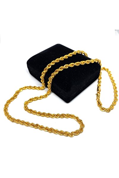 Gürler Kuyumculuk 55 Cm Pullu-arpa, Burgu-halat Zincir Altın Kolye - Ak0205