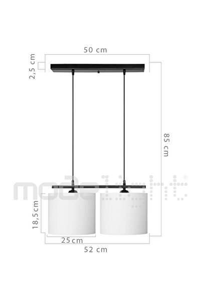 Modelight Medusa Beyaz 2li Sıralı Avize