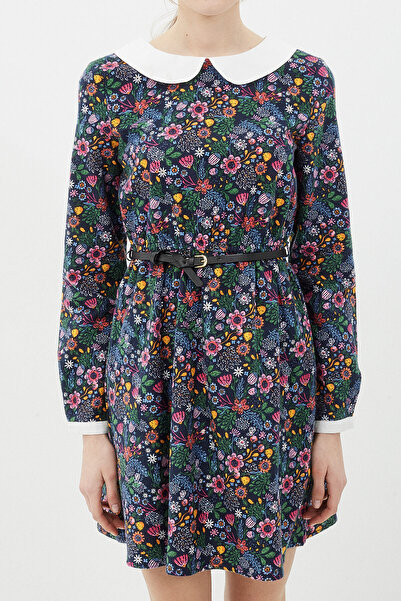 Koton Γυναικείο Φόρεμα με σχέδιο εκρού 7KAL86003IW